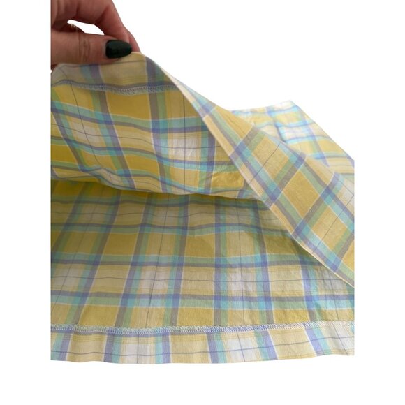 THE LIMITED Vintage Plaid Yellow Blue Skirt Size 10 - Picture 2 of 8